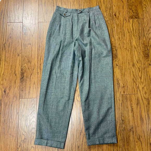 Lauren Ralph Lauren Women’s Gray 100% Worsted Wool Pants, Size 10 - Picture 2 of 6